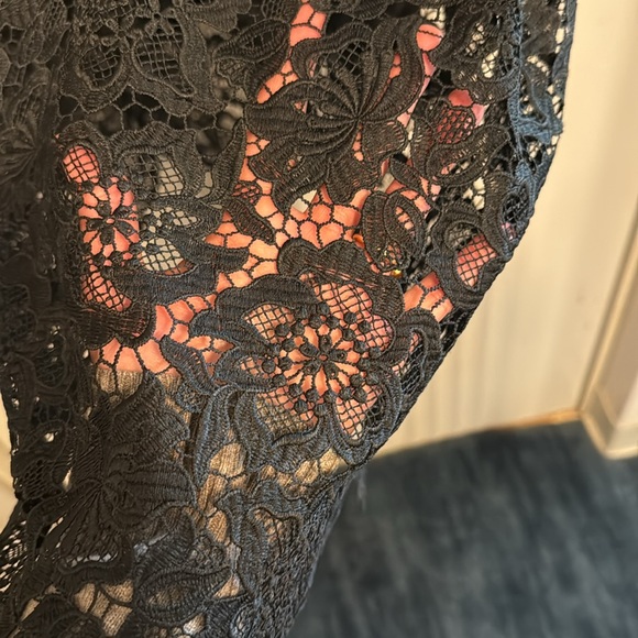 Garnet Hill black lace ankle length skirt - Picture 4 of 5